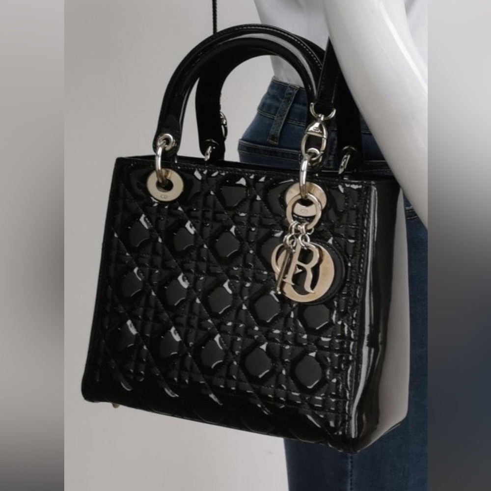 Dior Black Shoulder Bag with Platinum Accents